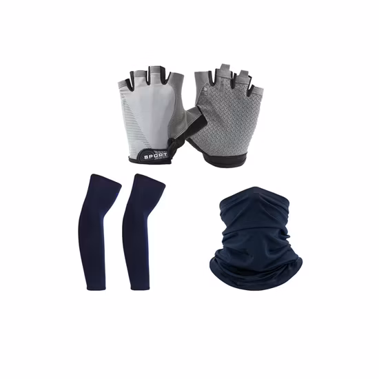 Low Price Custom Bike Wear Running Camping Cycling Windproof Safety Gear 3-in-1 Cycling Headband Gloves Sleeves Set