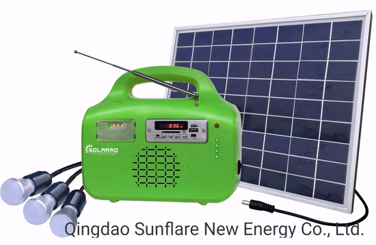 20W FM Radio Solar Panel Light System with MP3