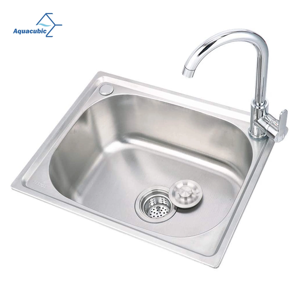 Factory Wholesale Commercial Bar Above Counter Kitchen Sink Stainless Steel Finished Brushed Single Bowl Sink