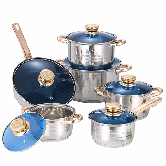 Set Non-Stick with Lid Steel Sauce Ceramic Handle Loaf Cookware Grill Honeycomb Fry Stainless Nonstick Wok Non Stick Frying Pan