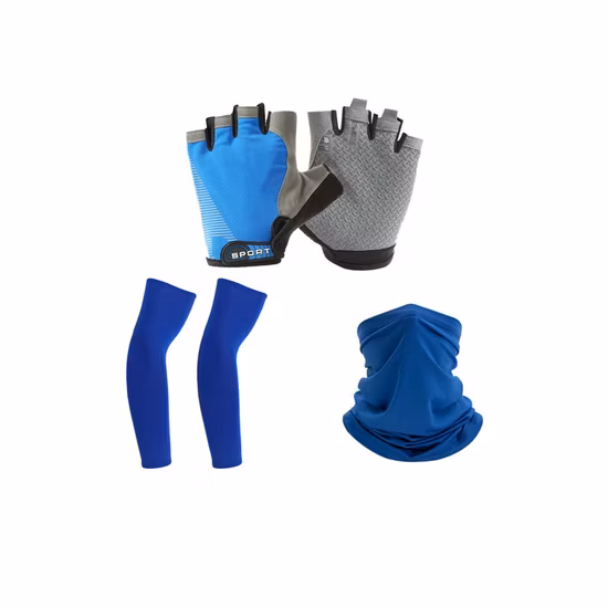 Low Price Custom Bike Wear Running Camping Cycling Windproof Safety Gear 3-in-1 Cycling Headband Gloves Sleeves Set