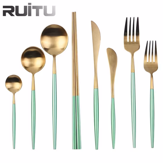 Portugal Cutipol Moon Besteck-Servierbuffet Bio-recycelbares Tischgeschirr Titan SUS304 Metall Edelstahl Cpla Campingbesteckset Schwarz Matt Besteck