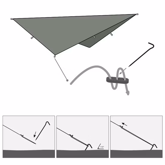 210t Polyester Ripstop Outdoor Survival Gear Sonnenschutz, wasserdicht, Regenschutz, leicht, Campingplane, rautenförmig, 3 x 3 m