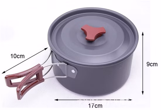 Factory Aluminium Topf Camping Bratpfanne Outdoor 14-teiliges Kochset Ultraleichter Herd für Familienreisen